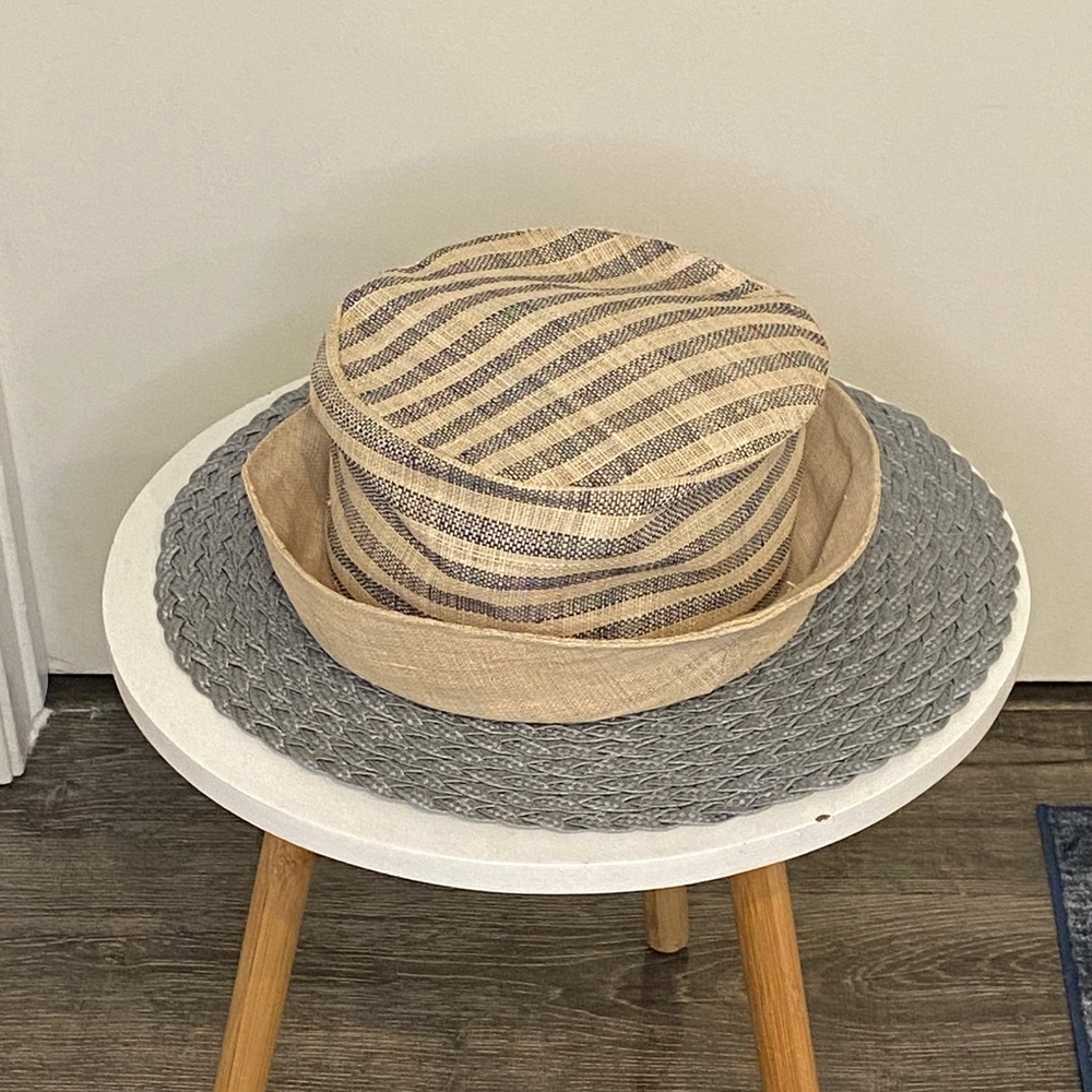 Striped Tan and Brown Men's Hat